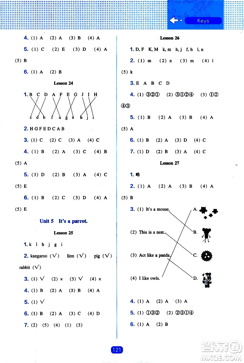 遼海出版社2021新編新課程能力培養(yǎng)英語三年級起點三年級下冊人教版答案