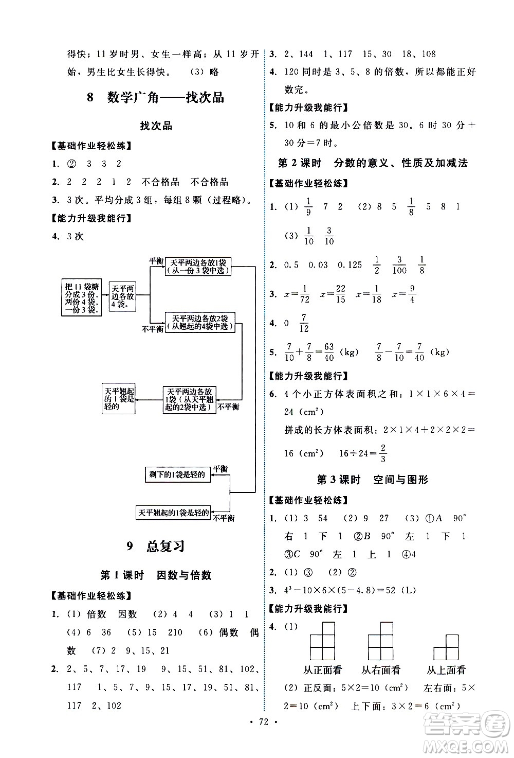 人民教育出版社2021能力培養(yǎng)與測(cè)試數(shù)學(xué)五年級(jí)下冊(cè)人教版湖南專版答案