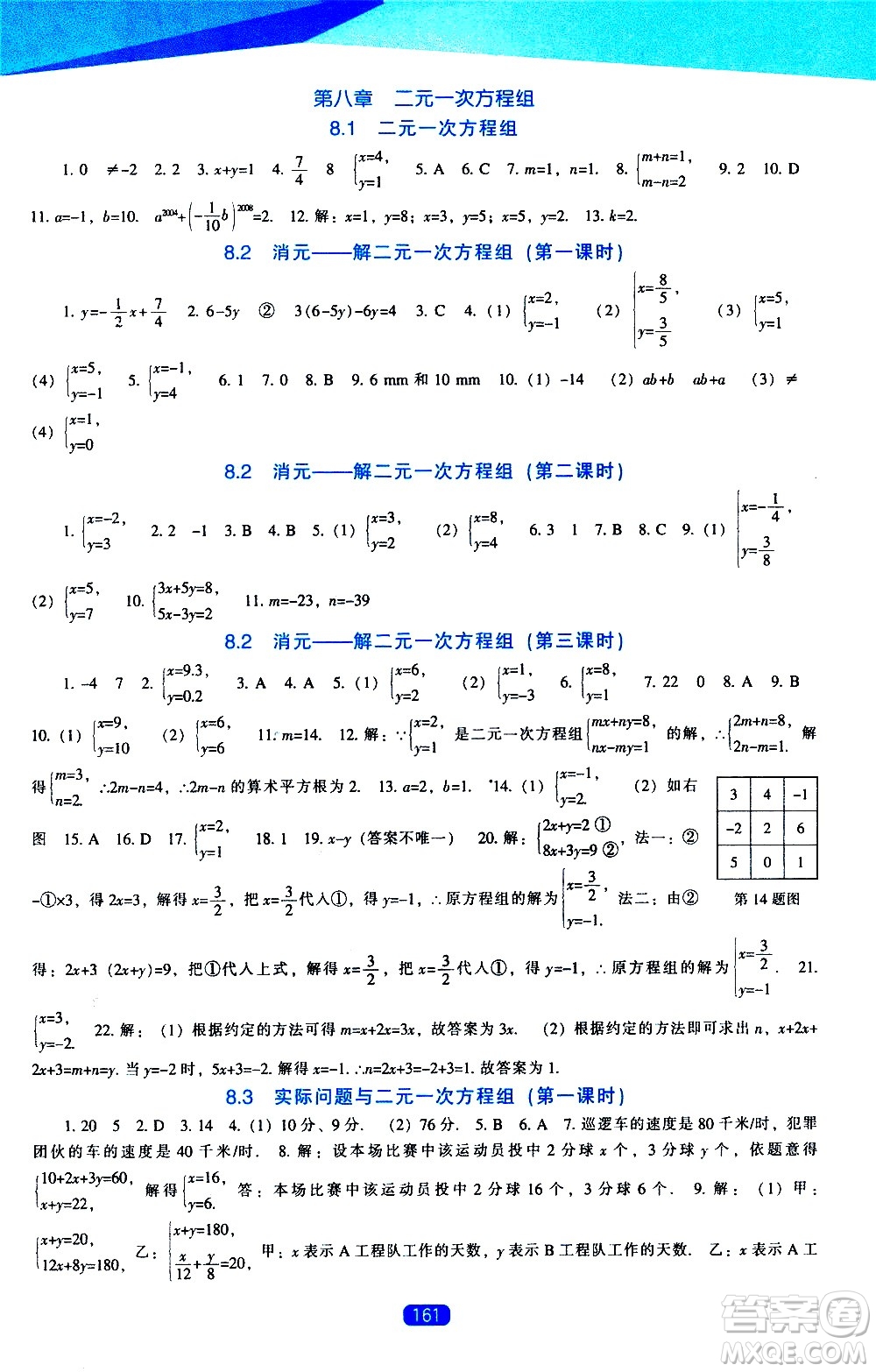 遼海出版社2021新課程數(shù)學(xué)能力培養(yǎng)七年級(jí)下冊(cè)人教版答案