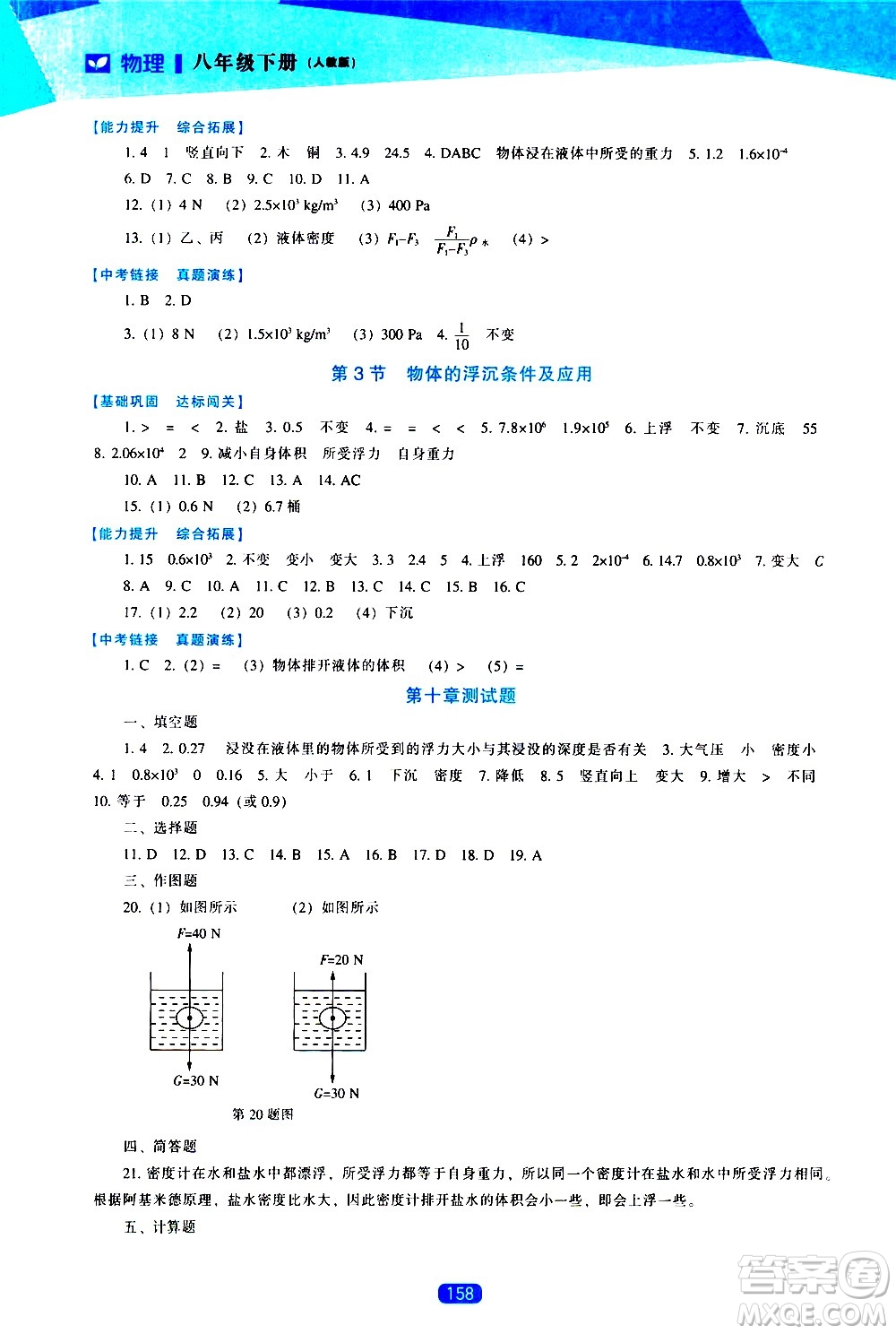 遼海出版社2021新課程物理能力培養(yǎng)八年級(jí)下冊人教版答案