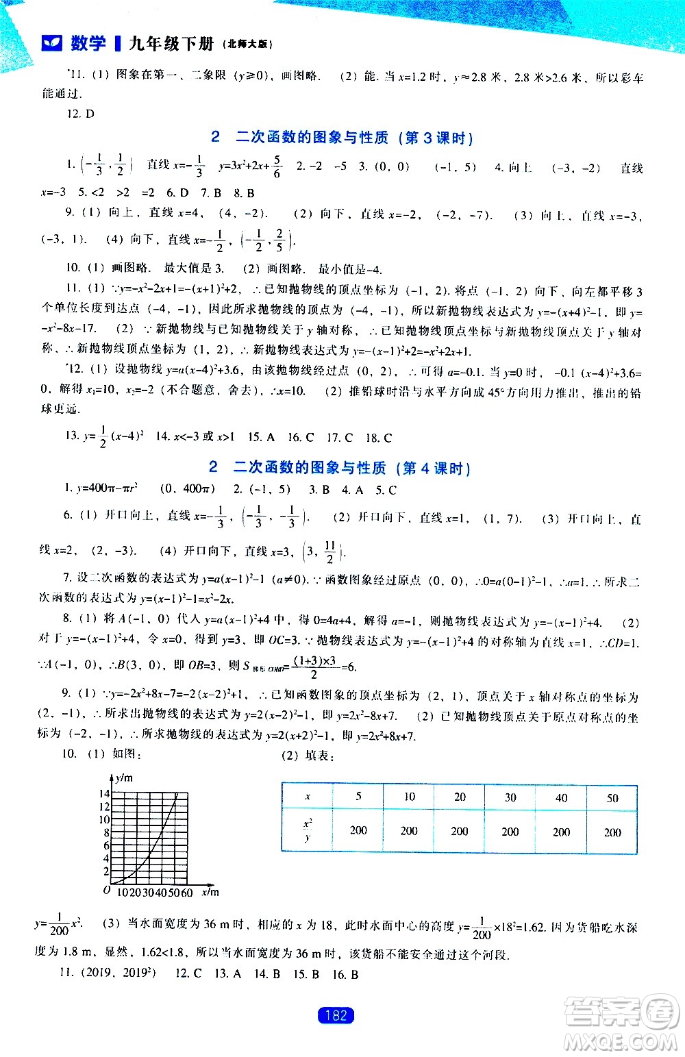 遼海出版社2021新課程數(shù)學(xué)能力培養(yǎng)九年級(jí)下冊(cè)北師大版答案