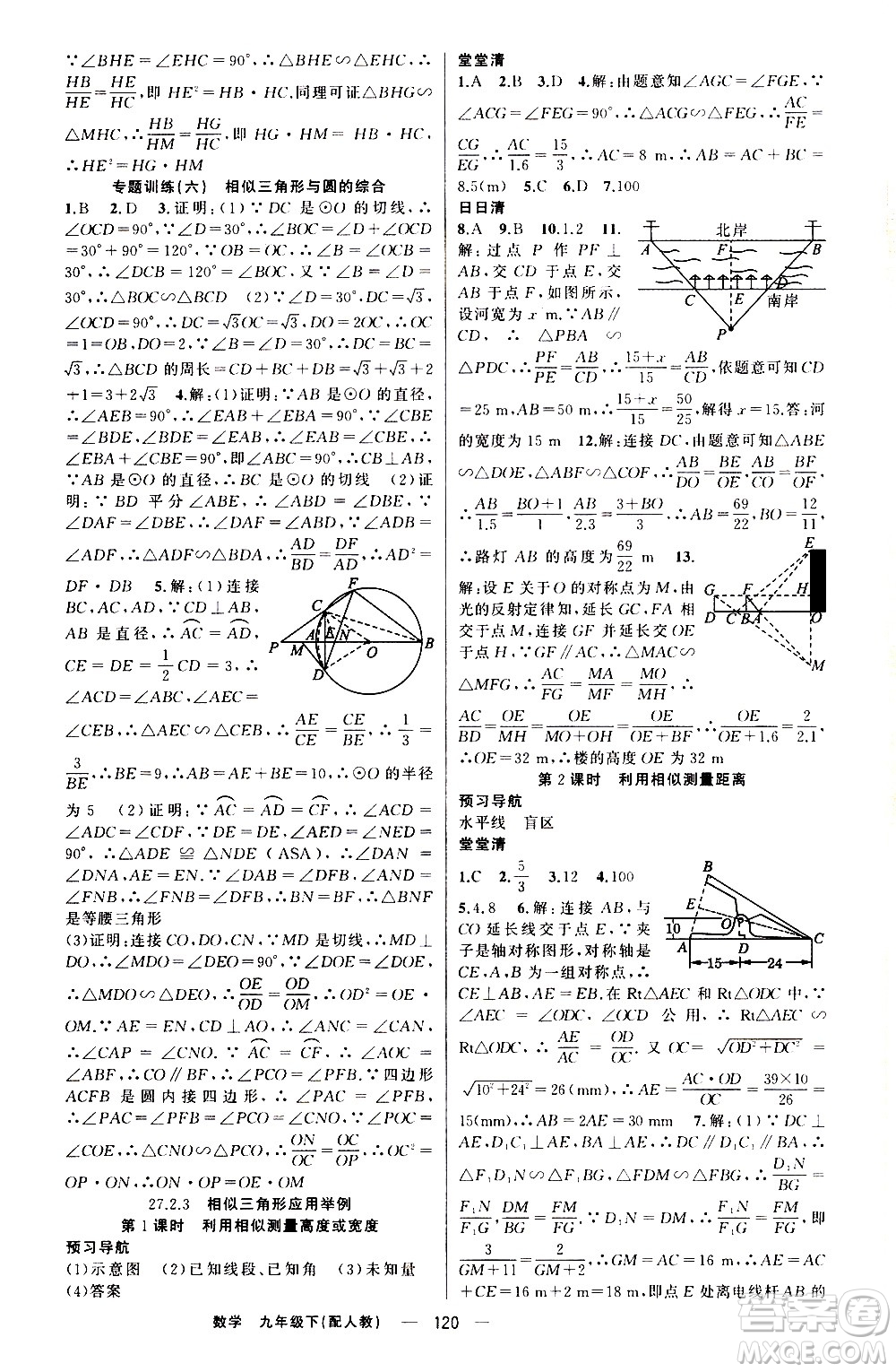 新疆青少年出版社2021四清導(dǎo)航數(shù)學(xué)九年級(jí)下冊(cè)人教版答案