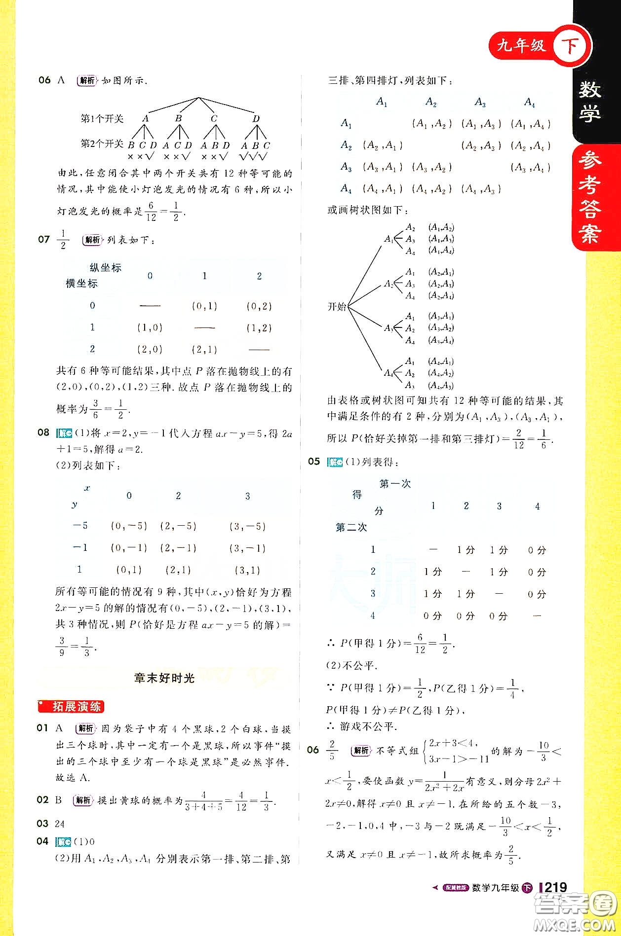 北京教育出版社2021年1加1輕巧奪冠課堂直播九年級數(shù)學(xué)下冊冀教版答案