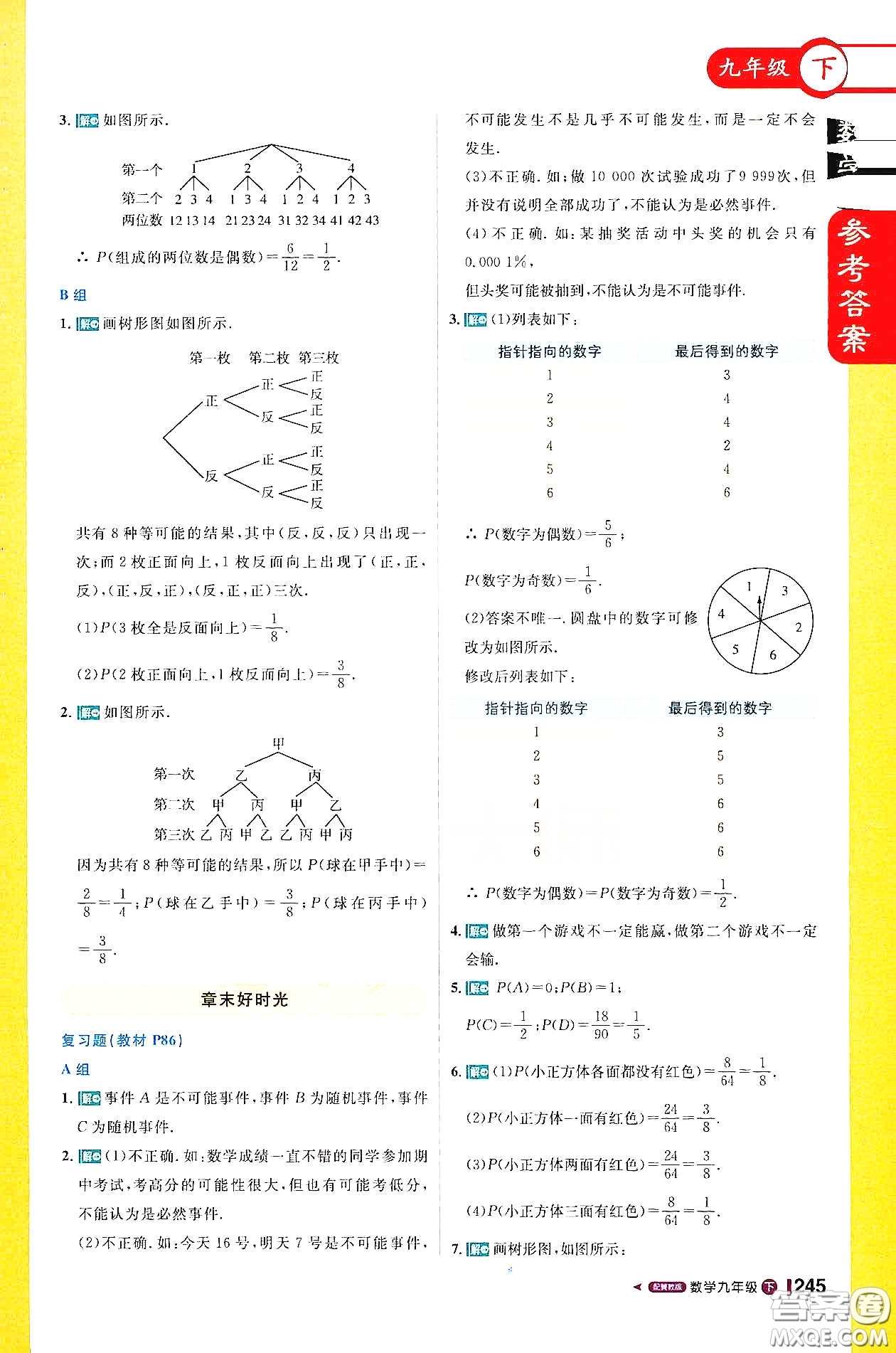 北京教育出版社2021年1加1輕巧奪冠課堂直播九年級數(shù)學(xué)下冊冀教版答案