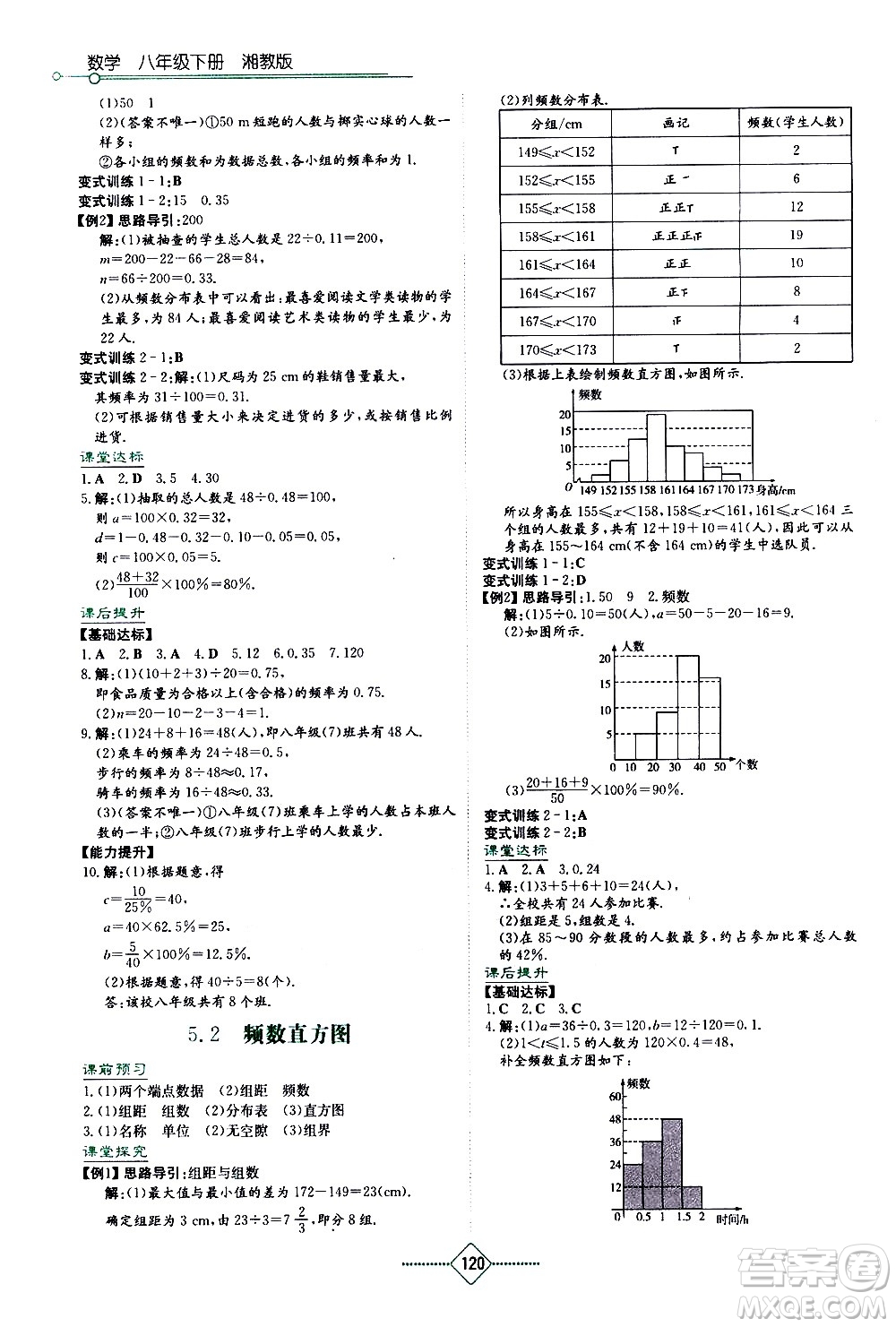 湖南教育出版社2021學(xué)法大視野數(shù)學(xué)八年級(jí)下冊(cè)湘教版答案