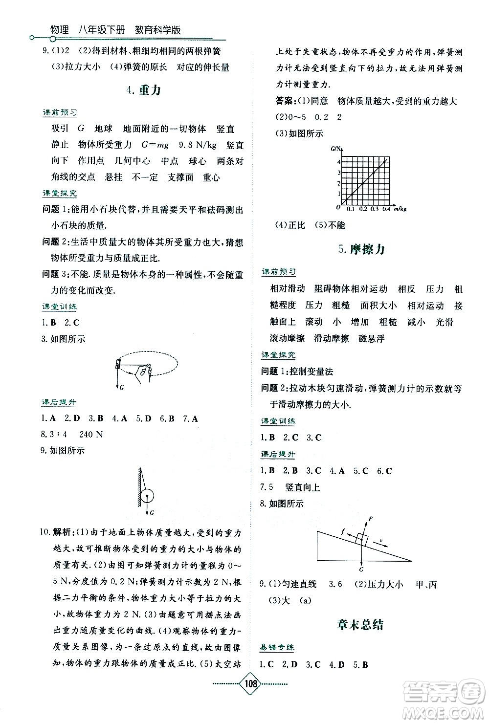 湖南教育出版社2021學(xué)法大視野物理八年級(jí)下冊(cè)教育科學(xué)版答案