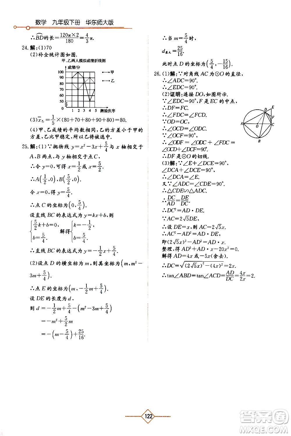 湖南教育出版社2021學(xué)法大視野數(shù)學(xué)九年級(jí)下冊(cè)華東師大版答案