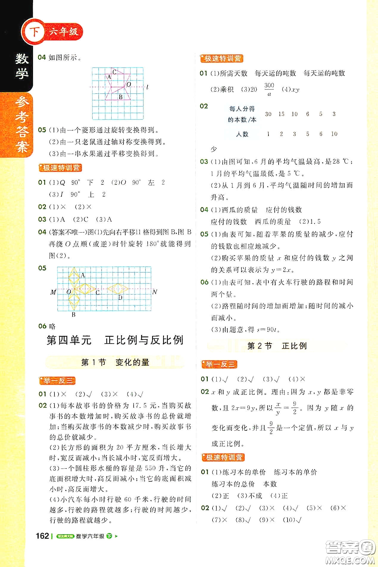 北京教育出版社2021年1+1輕巧奪冠課堂直播六年級數(shù)學(xué)下冊北師大版答案