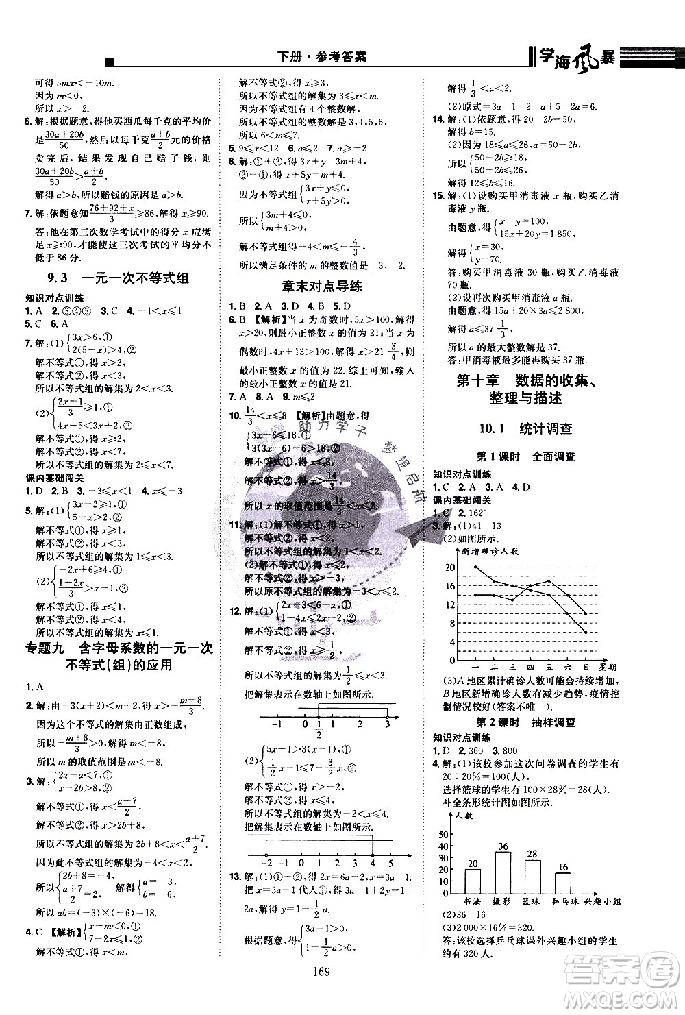 江西美術(shù)出版社2021學(xué)海風(fēng)暴數(shù)學(xué)七年級(jí)下冊(cè)RJ人教版答案
