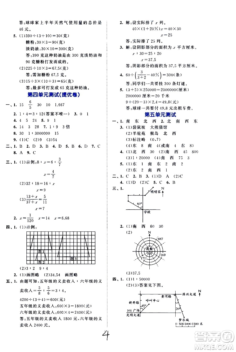 西安出版社2021春季53全優(yōu)卷小學數(shù)學六年級下冊SJ蘇教版答案
