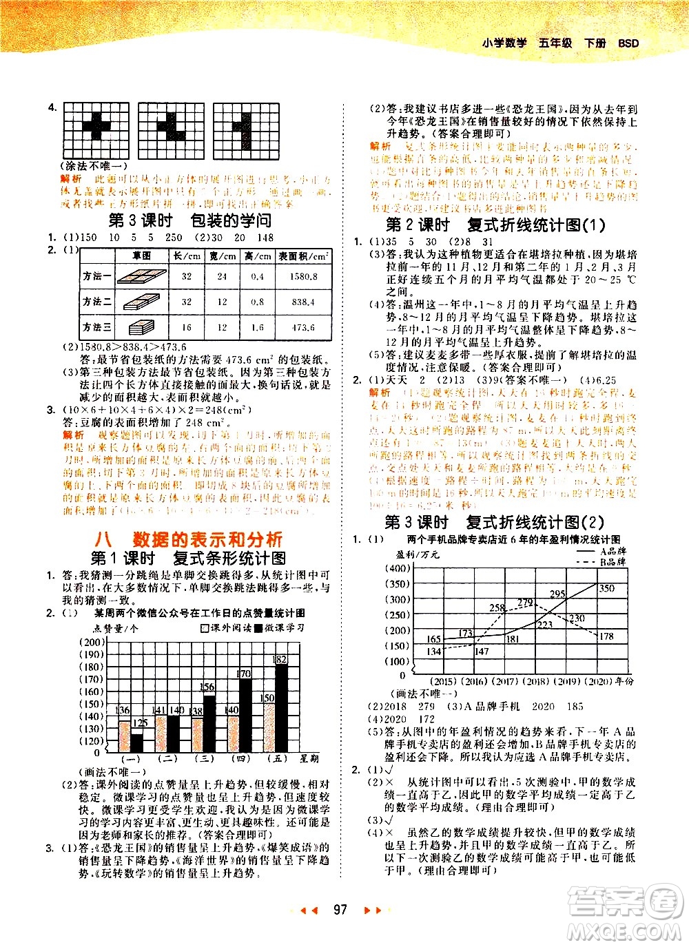 教育科學(xué)出版社2021春季53天天練小學(xué)數(shù)學(xué)五年級(jí)下冊(cè)BSD北師大版答案