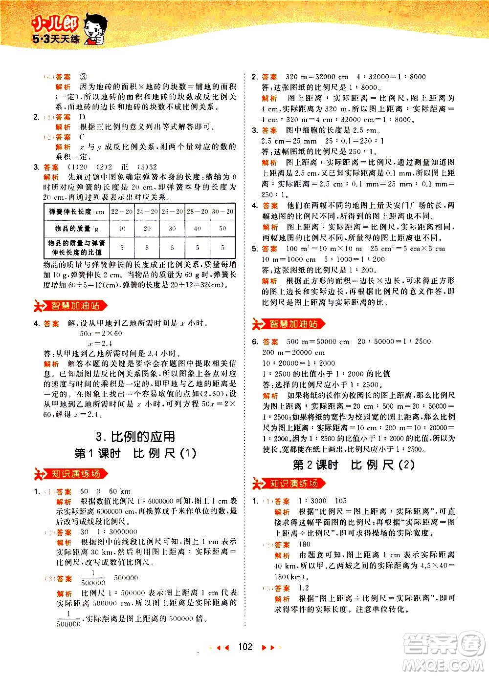 教育科學(xué)出版社2021春季53天天練小學(xué)數(shù)學(xué)六年級下冊RJ人教版答案
