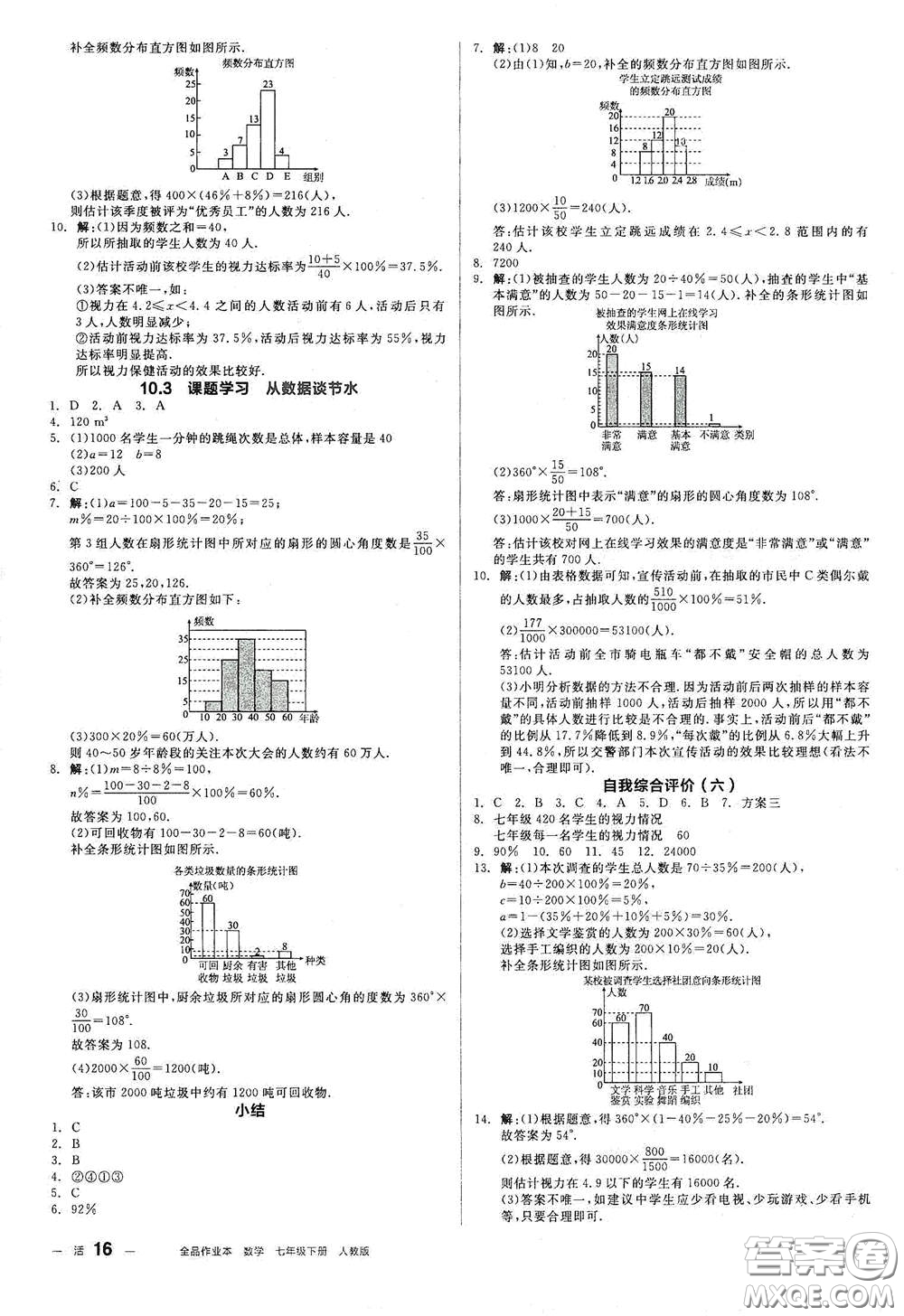 陽光出版社2021全品作業(yè)本七年級數(shù)學(xué)下冊新課標(biāo)人教版江西省答案