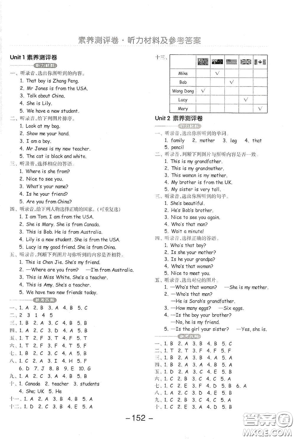 開明出版社2021全品學(xué)練考三年級(jí)英語下冊(cè)人教版PEP三年級(jí)起點(diǎn)答案