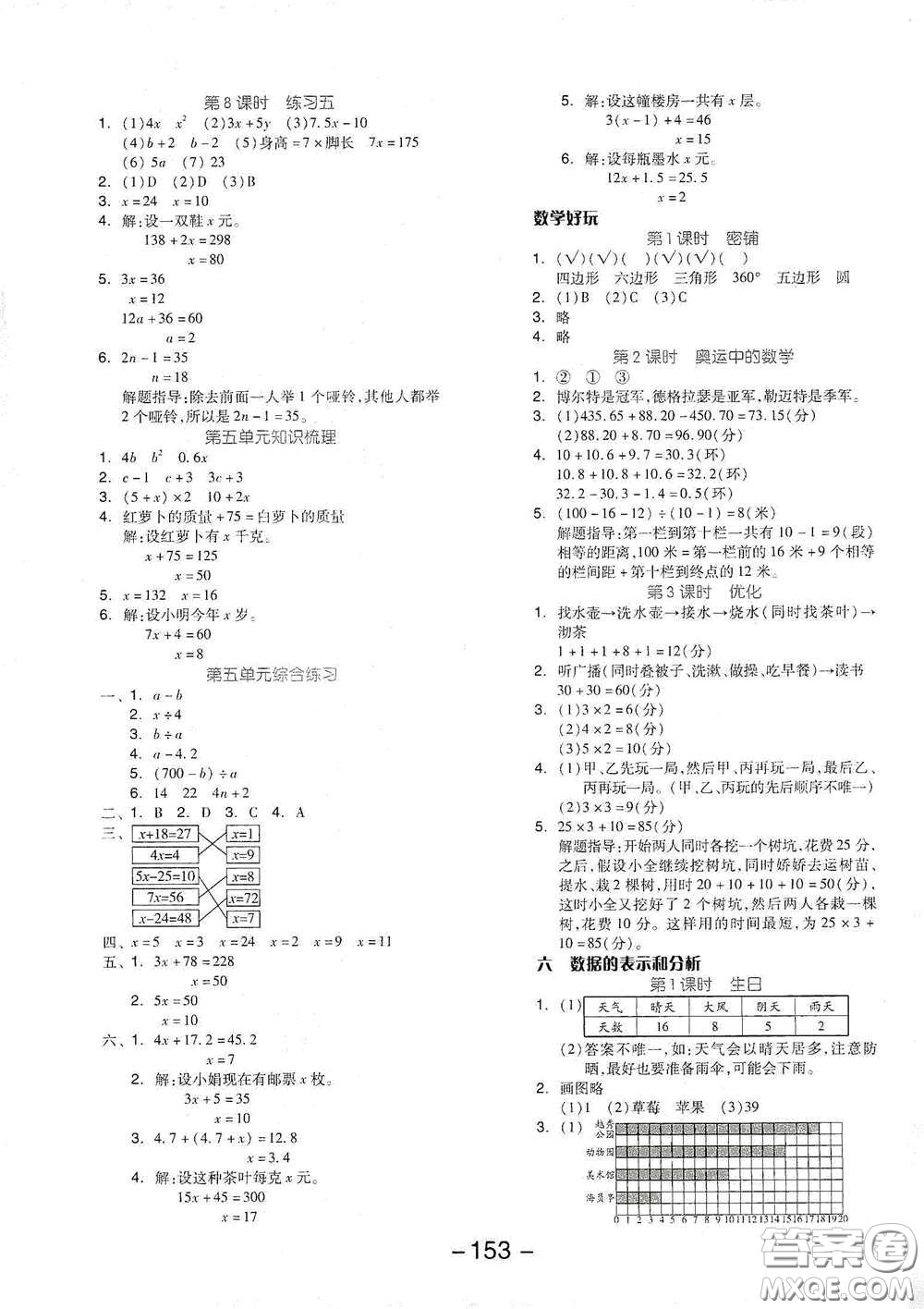 開(kāi)明出版社2021全品學(xué)練考四年級(jí)數(shù)學(xué)下冊(cè)北師大版答案