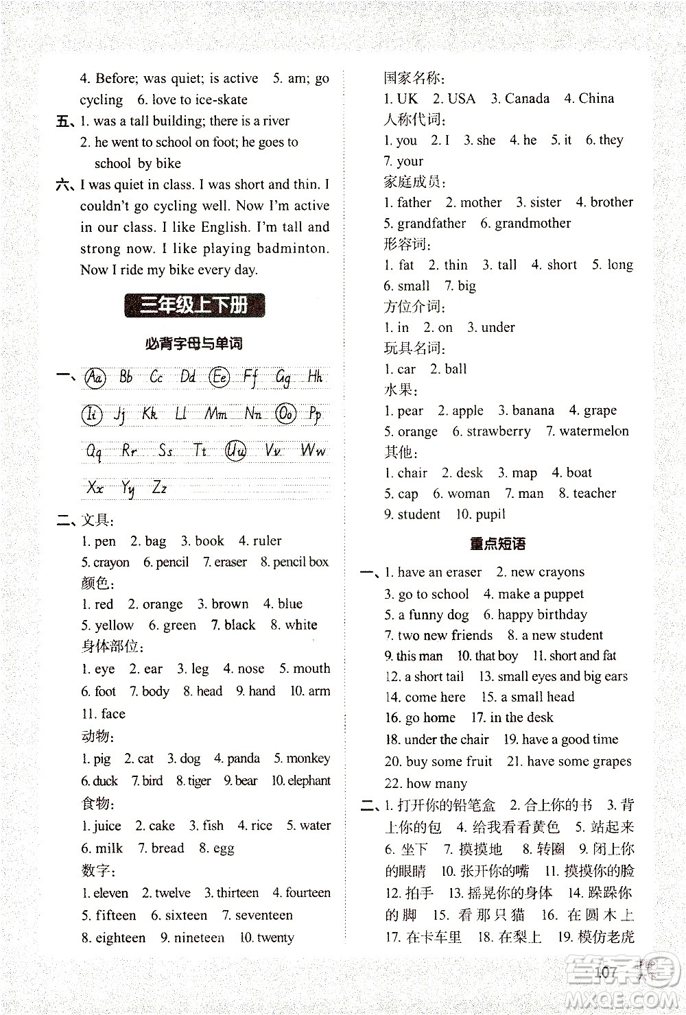 江西教育出版社2021陽光同學(xué)默寫小達(dá)人英語六年級下冊PEP人教版答案