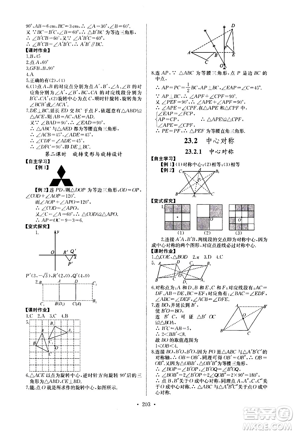 湖北少年兒童出版社2021長(zhǎng)江全能學(xué)案同步練習(xí)冊(cè)數(shù)學(xué)九年級(jí)全一冊(cè)人教版答案