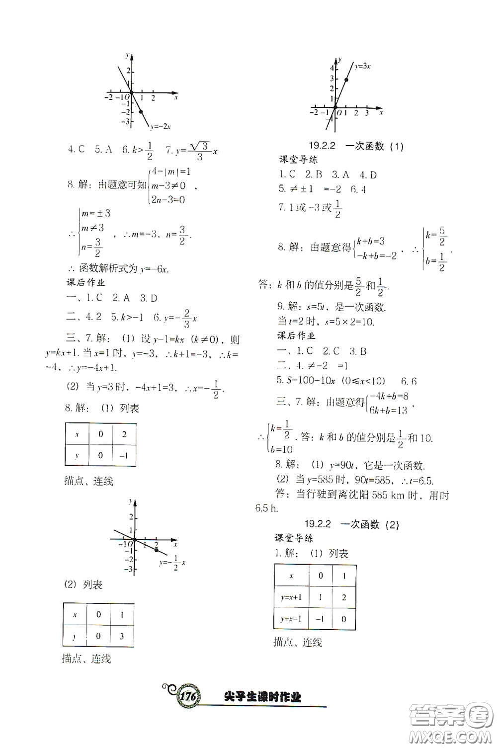 遼寧教育出版社2021尖子生新課堂課時(shí)作業(yè)八年級(jí)數(shù)學(xué)下冊(cè)人教版答案