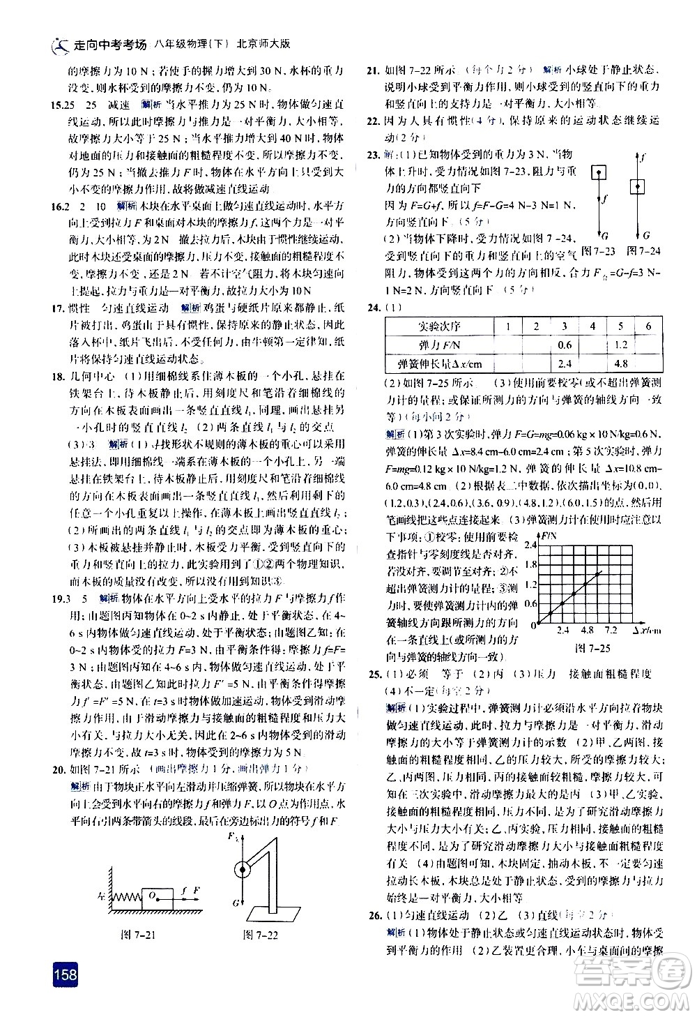 現(xiàn)代教育出版社2021走向中考考場物理八年級下冊北京師大版答案