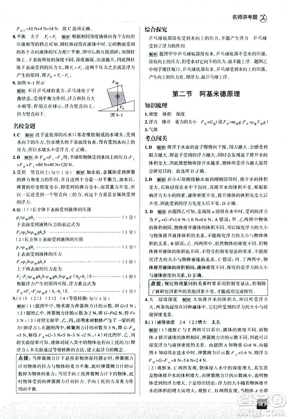 現(xiàn)代教育出版社2021走向中考考場(chǎng)物理八年級(jí)下冊(cè)上?？萍及娲鸢?><span style=