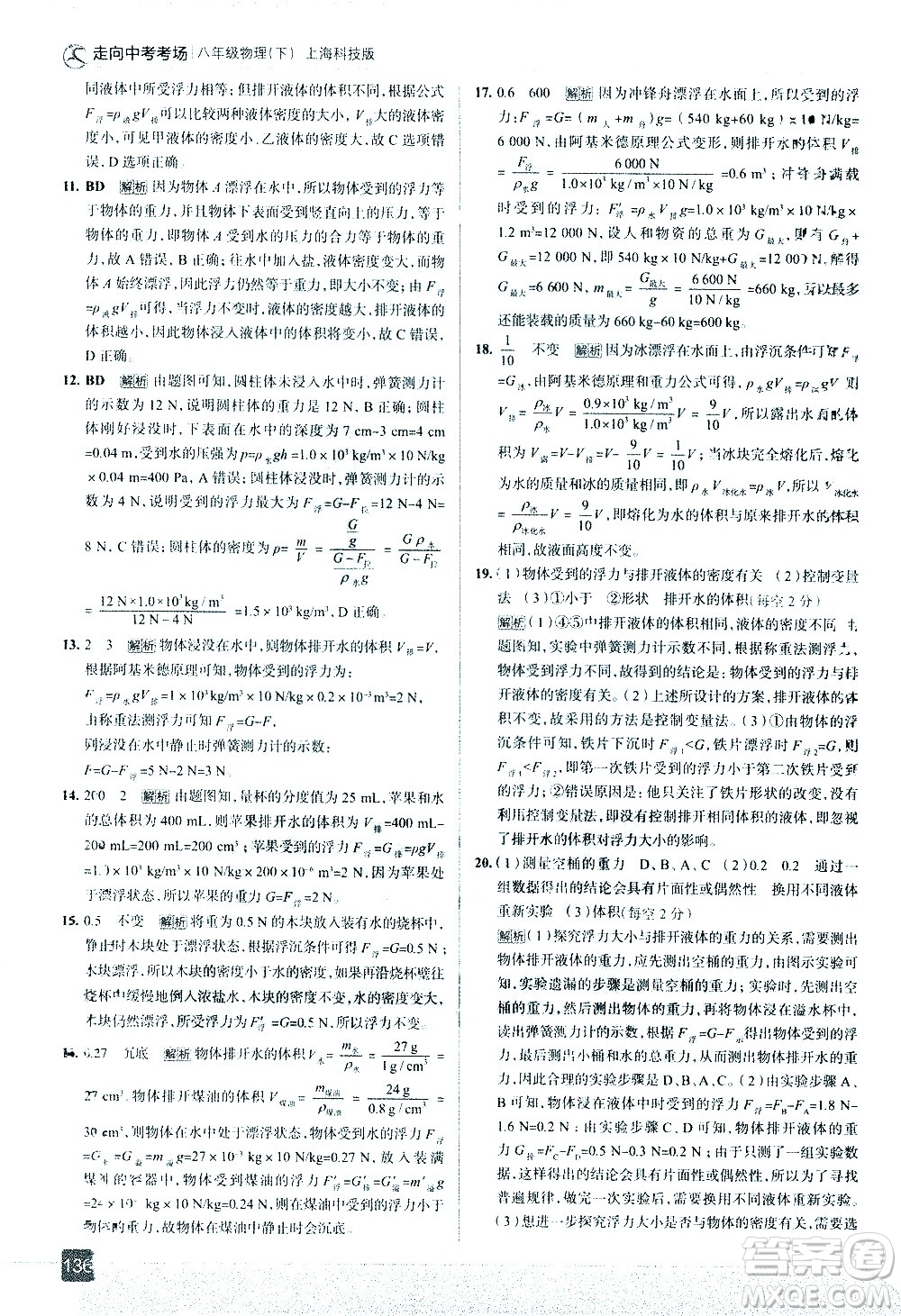 現(xiàn)代教育出版社2021走向中考考場(chǎng)物理八年級(jí)下冊(cè)上?？萍及娲鸢?><span style=