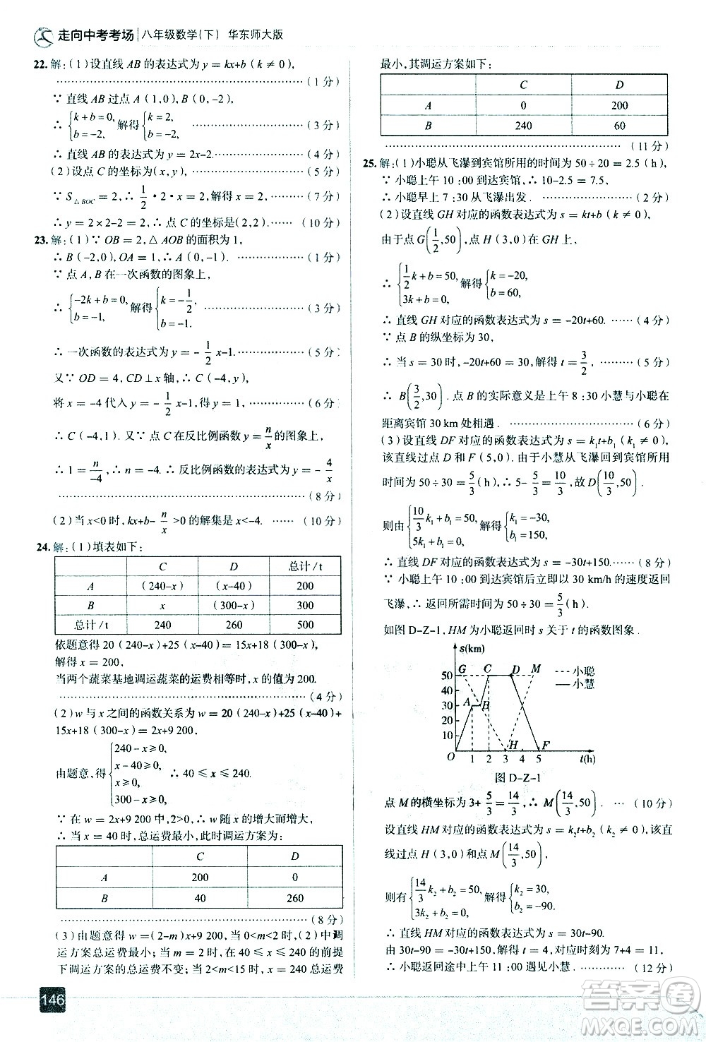 現(xiàn)代教育出版社2021走向中考考場數(shù)學八年級下冊華東師大版答案