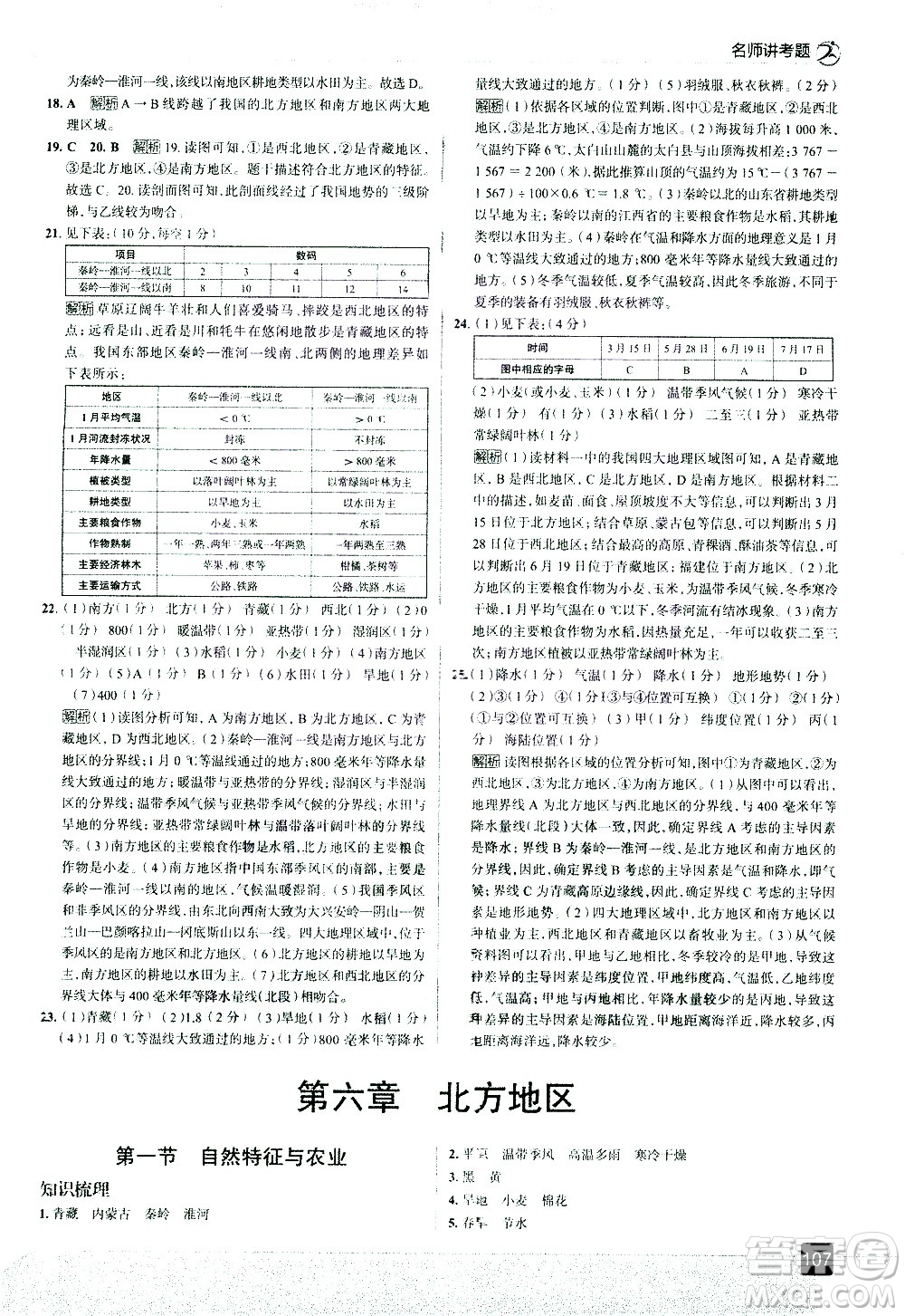 中國(guó)地圖出版社2021走向中考考場(chǎng)地理八年級(jí)下冊(cè)RJ人教版答案