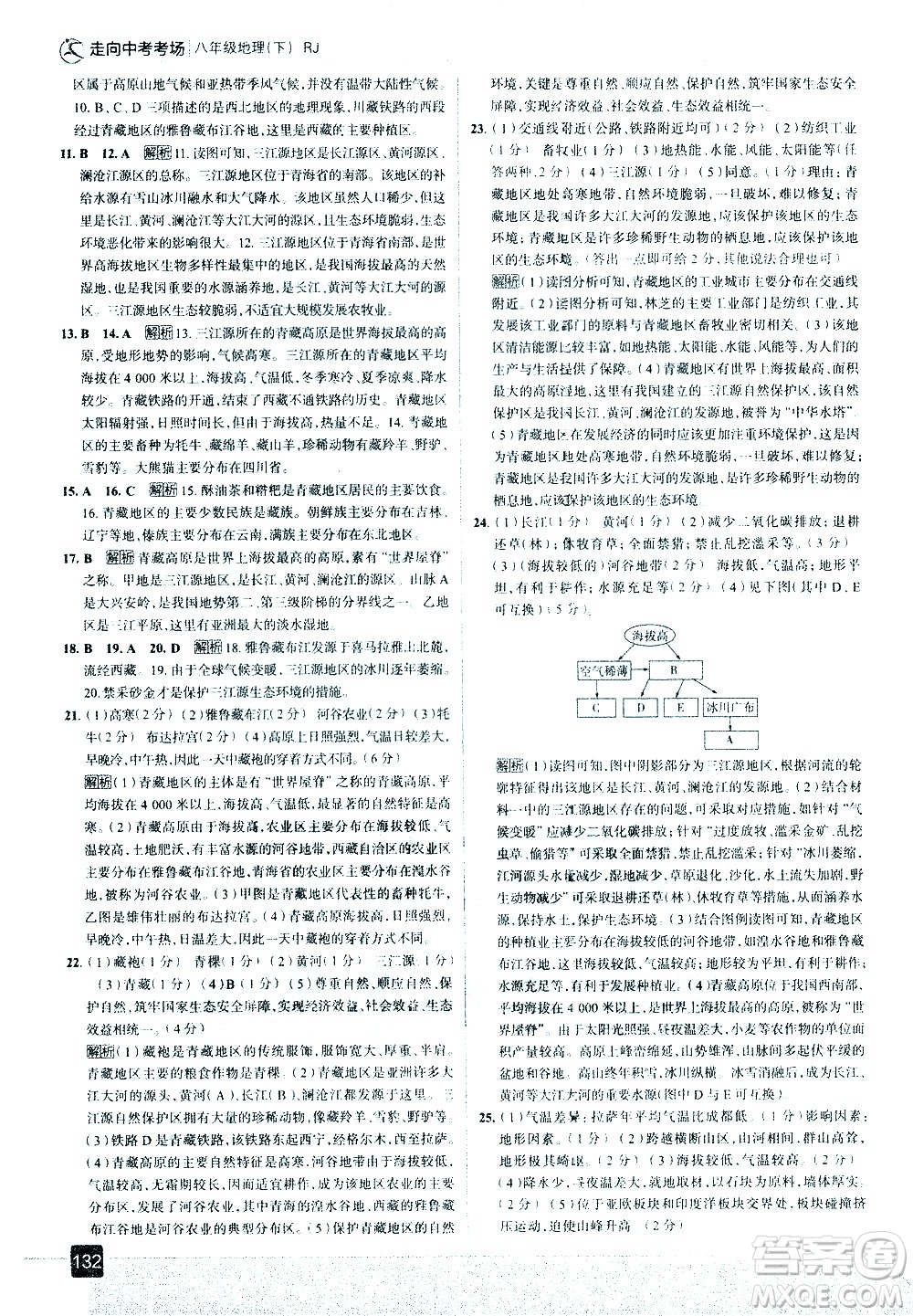 中國(guó)地圖出版社2021走向中考考場(chǎng)地理八年級(jí)下冊(cè)RJ人教版答案