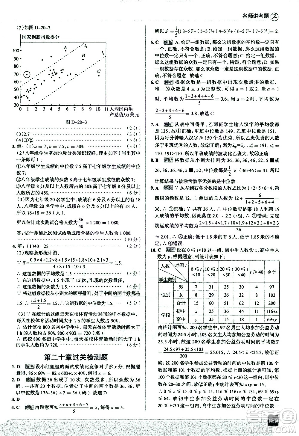 現(xiàn)代教育出版社2021走向中考考場數(shù)學八年級下冊RJ人教版答案