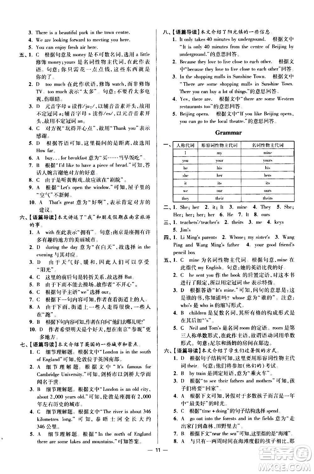 江蘇鳳凰科學(xué)技術(shù)出版社2021初中英語小題狂做提優(yōu)版七年級下冊譯林版答案