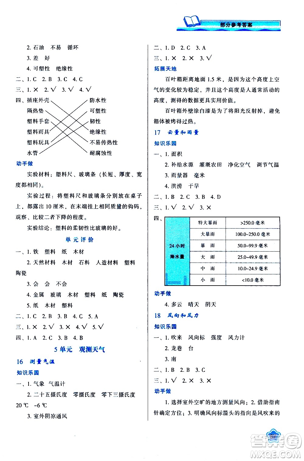 陜西人民教育出版社2021新課程學(xué)習(xí)與評價三年級科學(xué)下B蘇教版答案
