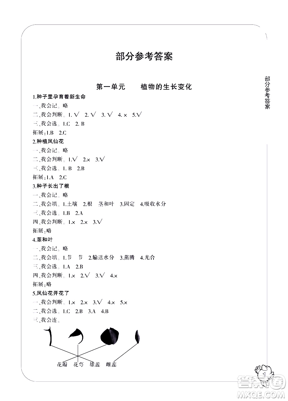 寧波出版社2021學(xué)習(xí)方法指導(dǎo)叢書科學(xué)四年級(jí)下冊教科版答案