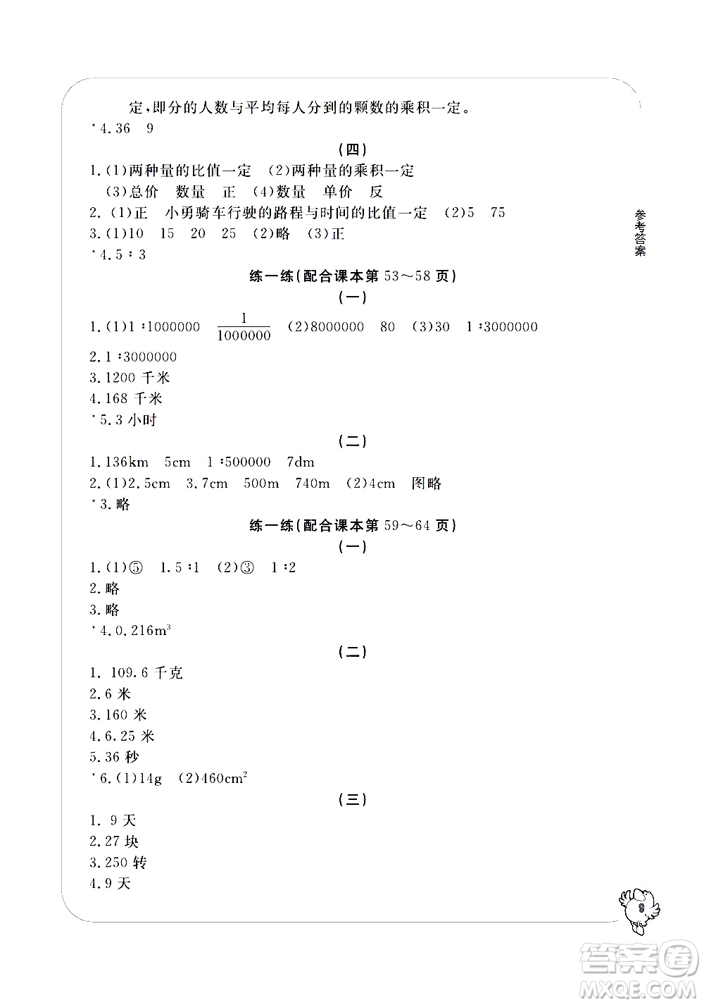 寧波出版社2021學(xué)習(xí)方法指導(dǎo)叢書數(shù)學(xué)六年級(jí)下冊(cè)人教版答案