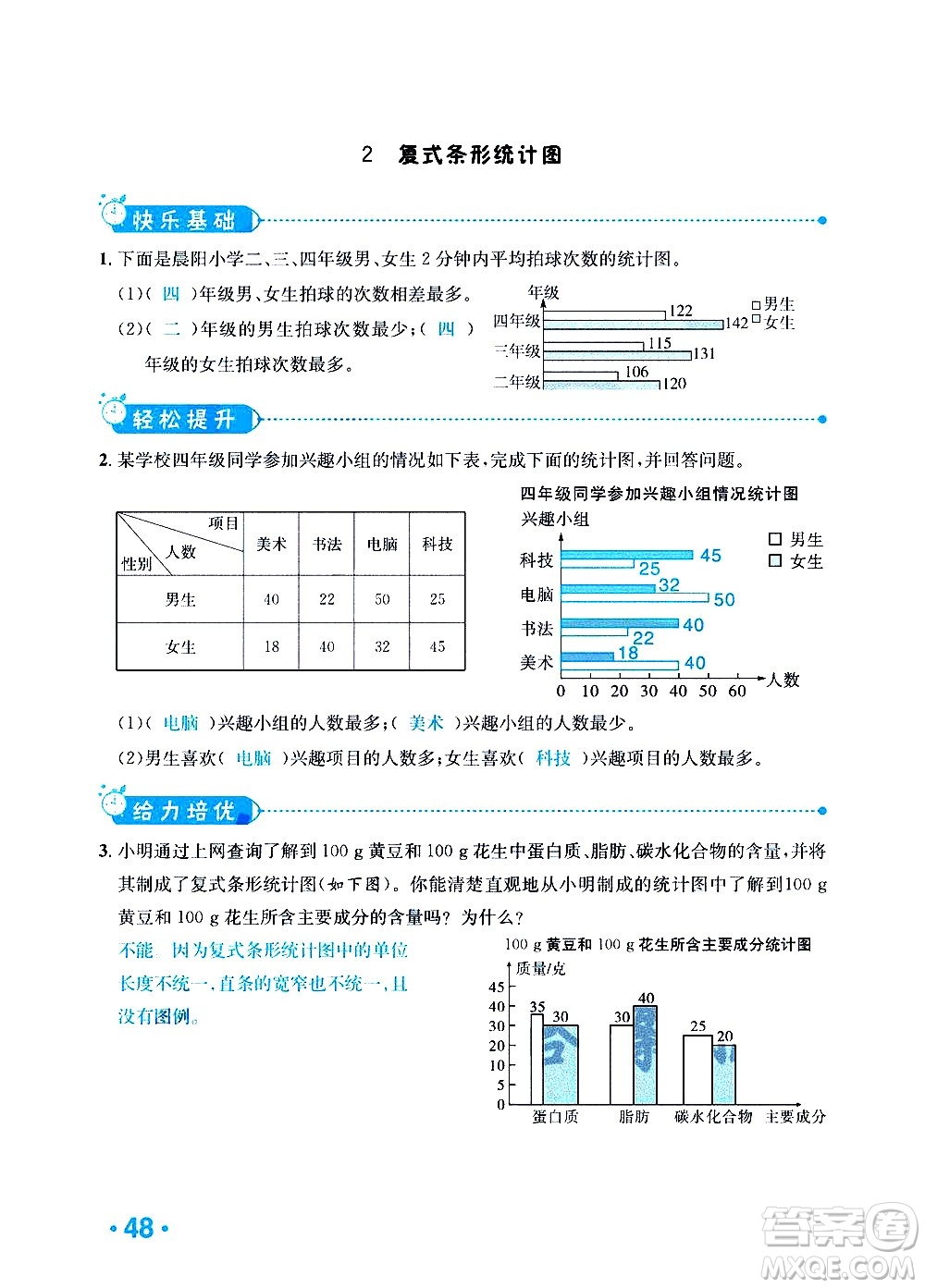 新疆青少年出版社2021小學(xué)一課一練課時(shí)達(dá)標(biāo)數(shù)學(xué)四年級(jí)下冊(cè)RJ人教版答案