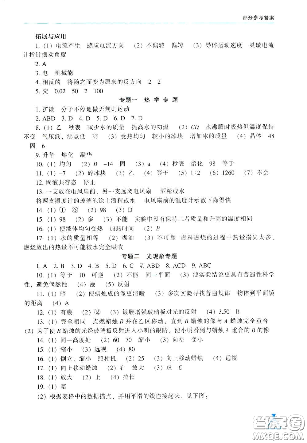遼海出版社2021學(xué)生實(shí)驗(yàn)報(bào)告冊(cè)九年級(jí)物理下冊(cè)人教版答案