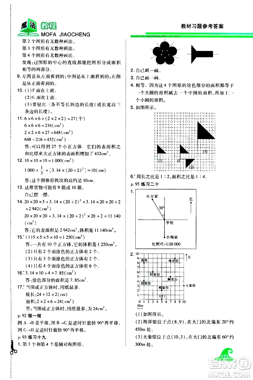 江西美術(shù)出版社2021魔法教程數(shù)學(xué)六年級下冊精解版RJ人教版答案