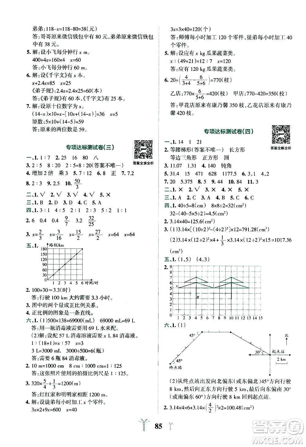 陜西師范大學出版總社有限公司2021小學學霸沖A卷數(shù)學六年級下冊RJ人教版答案