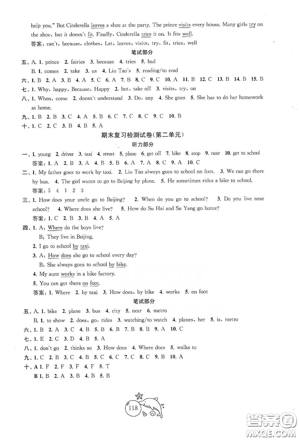 蘇州大學(xué)出版社2021金鑰匙1+1目標(biāo)檢測五年級英語下冊國標(biāo)江蘇版答案