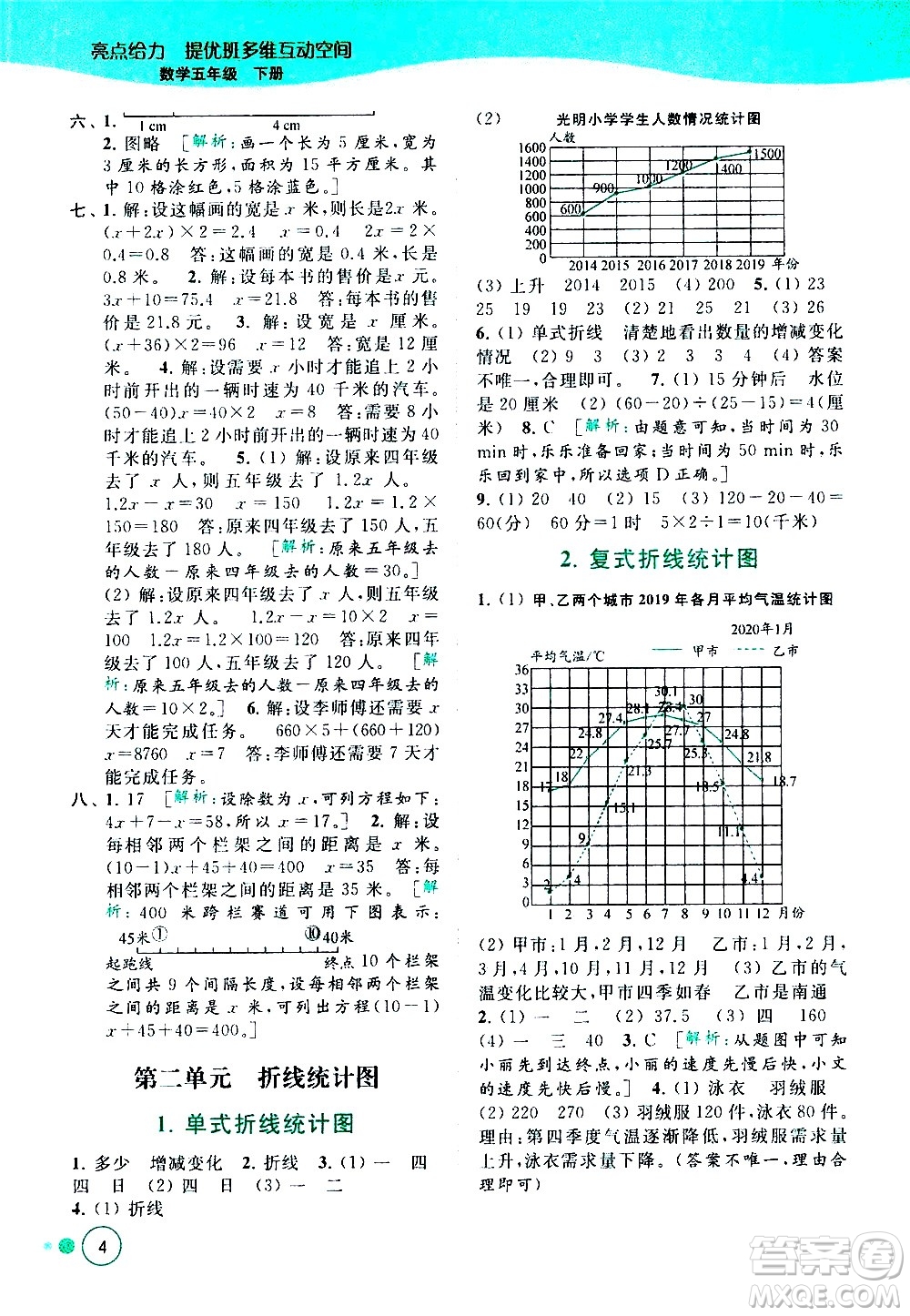 北京教育出版社2021亮點(diǎn)給力提優(yōu)班多維互動(dòng)空間數(shù)學(xué)五年級(jí)下冊(cè)江蘇版答案
