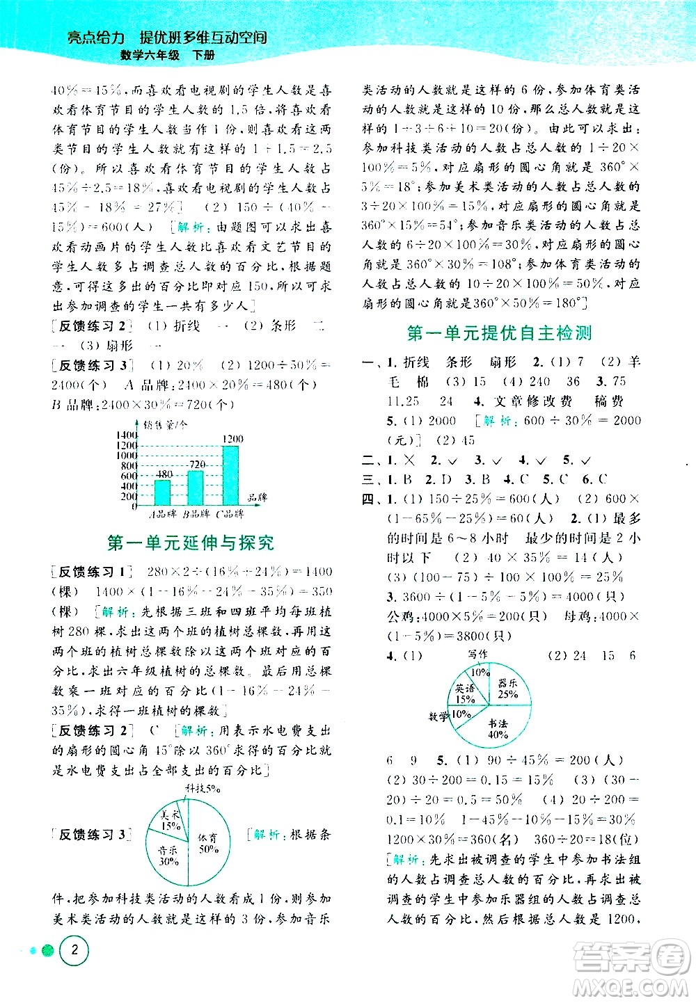 北京教育出版社2021亮點(diǎn)給力提優(yōu)班多維互動(dòng)空間數(shù)學(xué)六年級(jí)下冊(cè)江蘇版答案