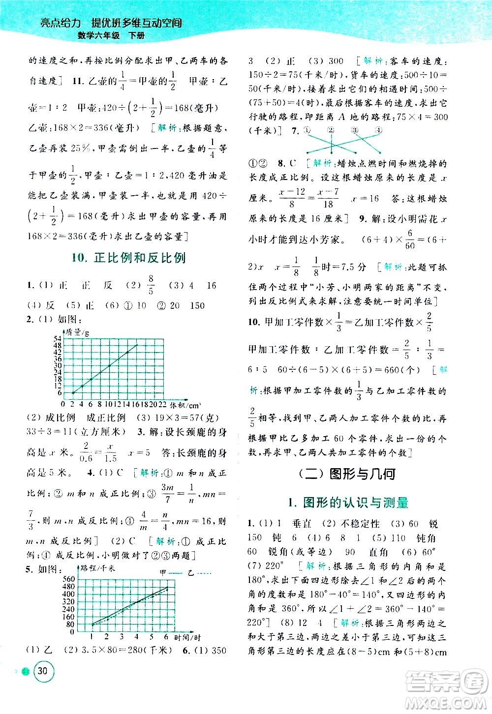 北京教育出版社2021亮點(diǎn)給力提優(yōu)班多維互動(dòng)空間數(shù)學(xué)六年級(jí)下冊(cè)江蘇版答案