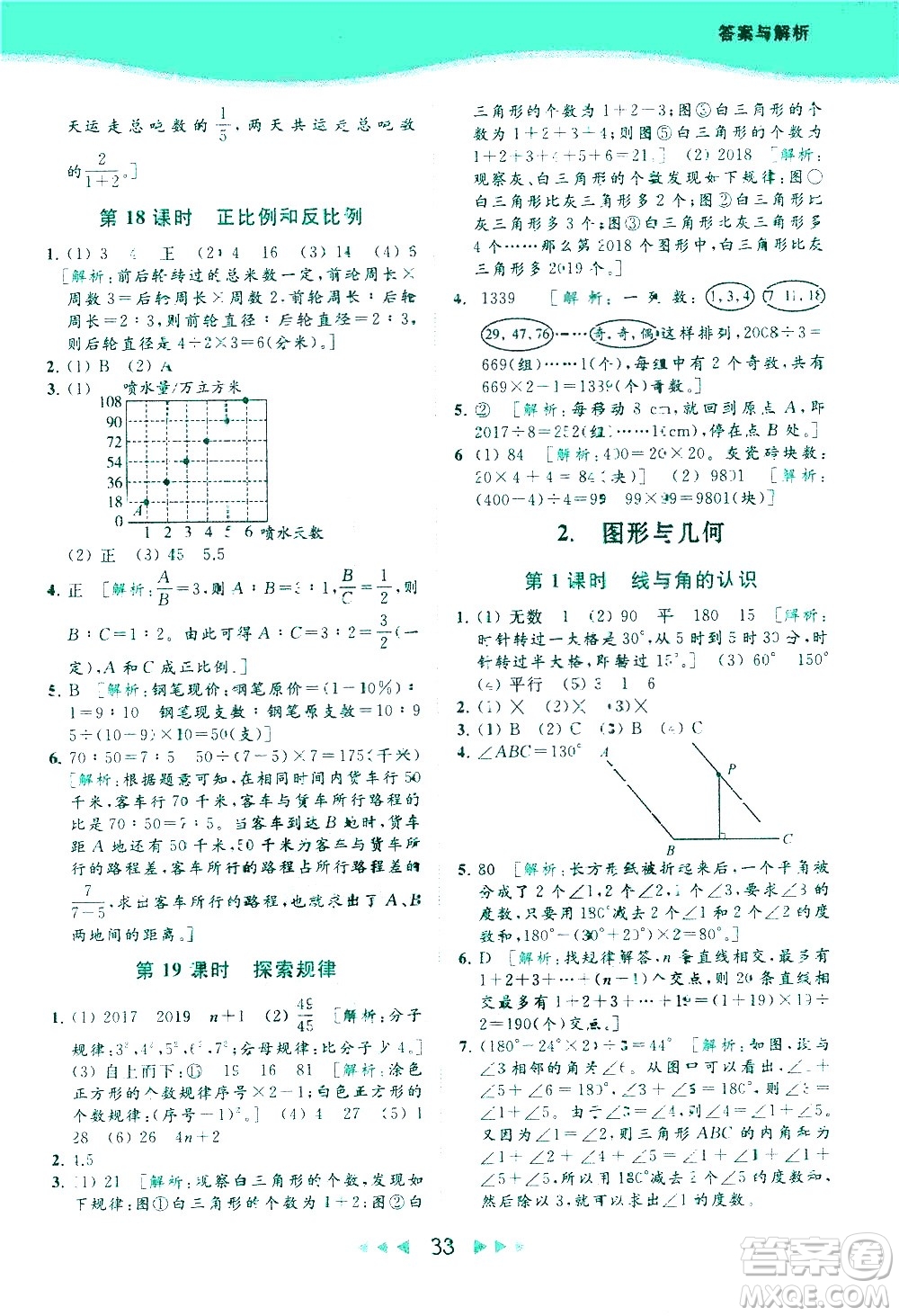 北京教育出版社2021春季亮點給力提優(yōu)課時作業(yè)本數(shù)學(xué)六年級下冊江蘇版答案