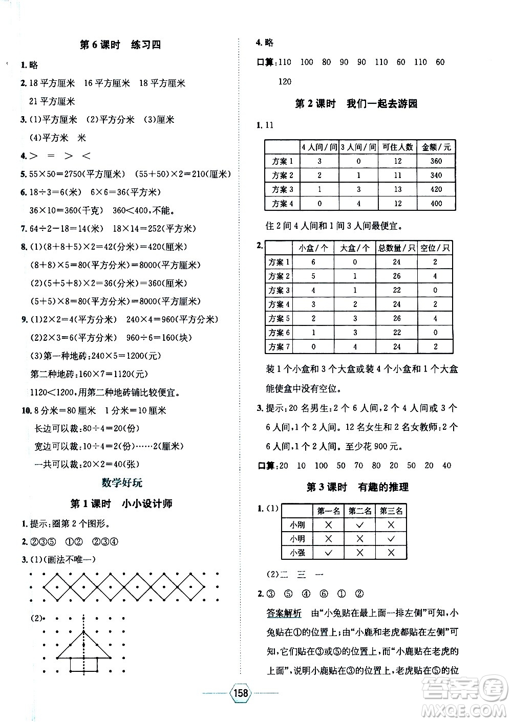 現(xiàn)代教育出版社2021走向優(yōu)等生三年級數(shù)學(xué)下北京師大版答案