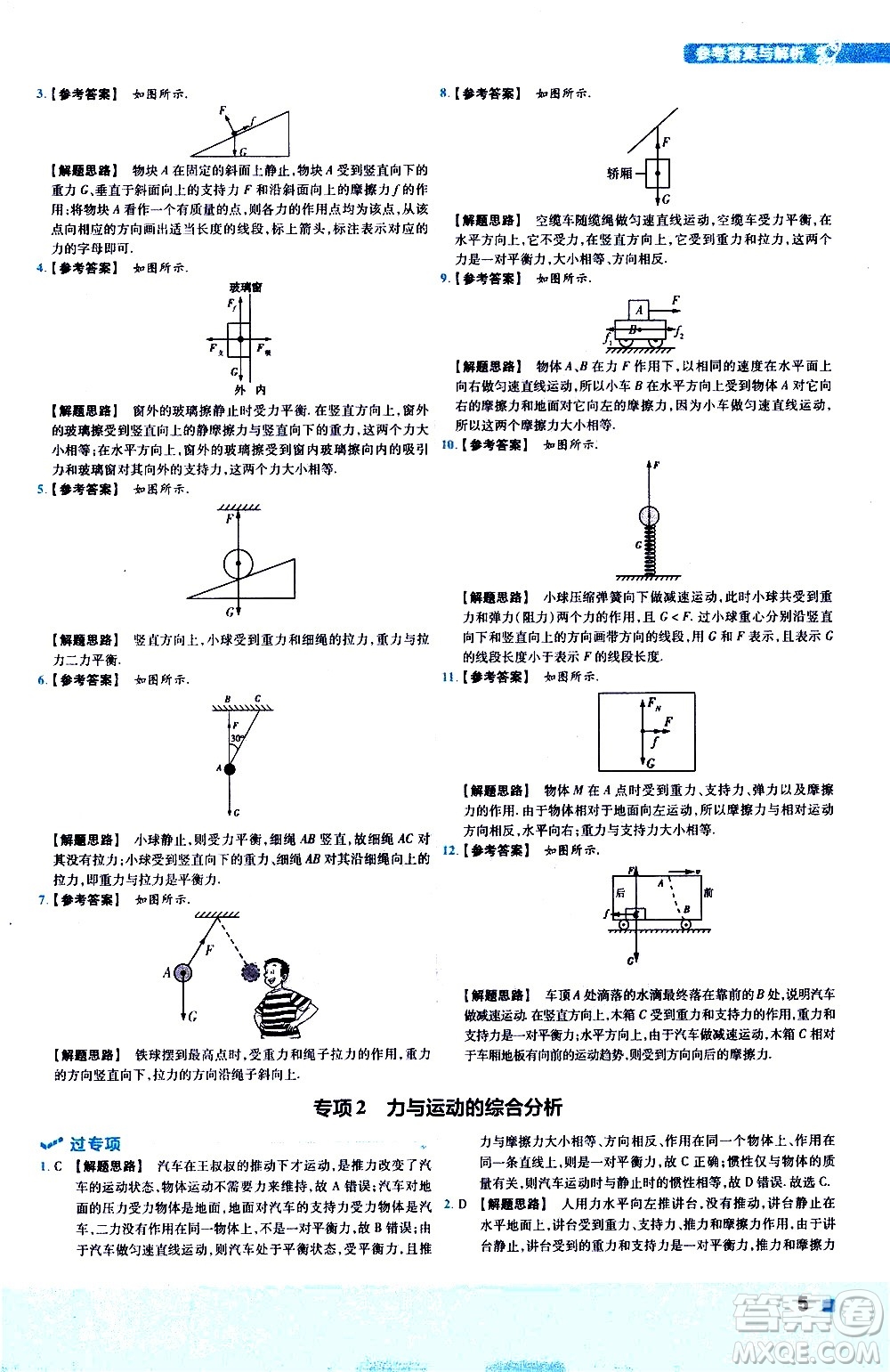 南京師范大學(xué)出版社2021版一遍過初中物理八年級下冊HK滬科版答案
