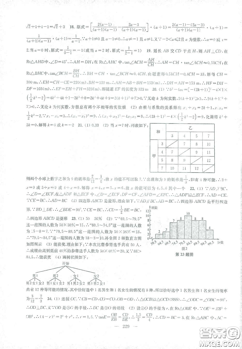 蘇州大學出版社2021金鑰匙1+1課時作業(yè)目標檢測九年級數(shù)學下冊國標江蘇版答案