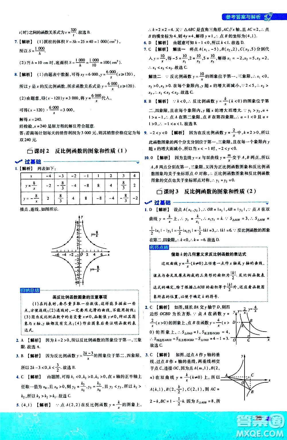 南京師范大學(xué)出版社2021版一遍過初中數(shù)學(xué)八年級下冊HDSD華東師大版答案