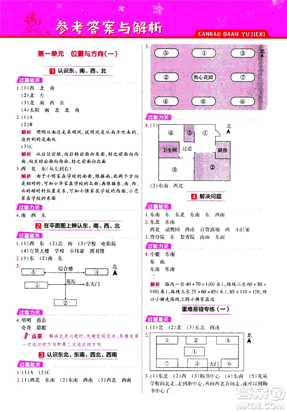 南京師范大學(xué)出版社2021春季一遍過小學(xué)數(shù)學(xué)三年級(jí)下冊(cè)RJ人教版答案