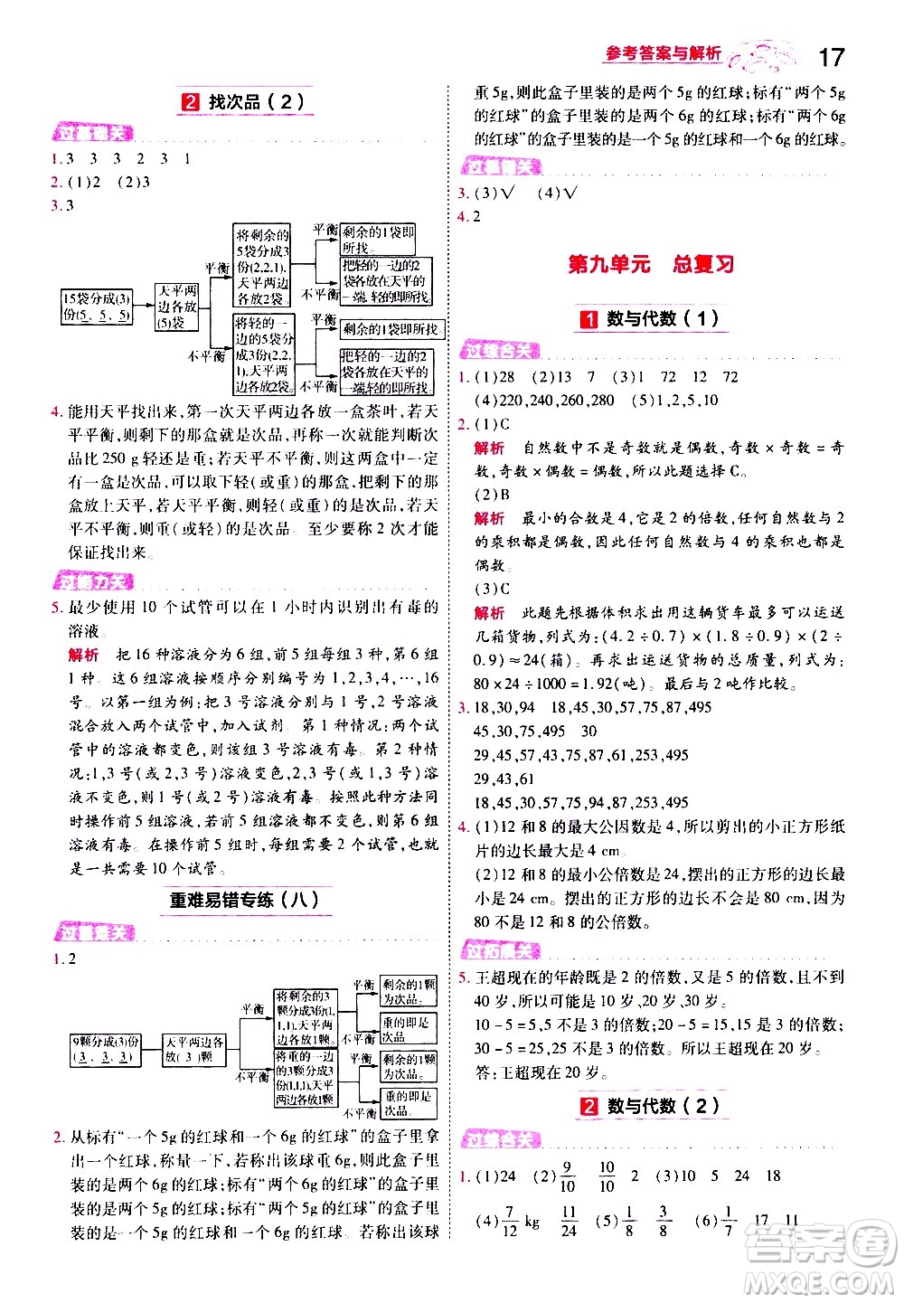 南京師范大學(xué)出版社2021春季一遍過小學(xué)數(shù)學(xué)五年級(jí)下冊(cè)RJ人教版答案