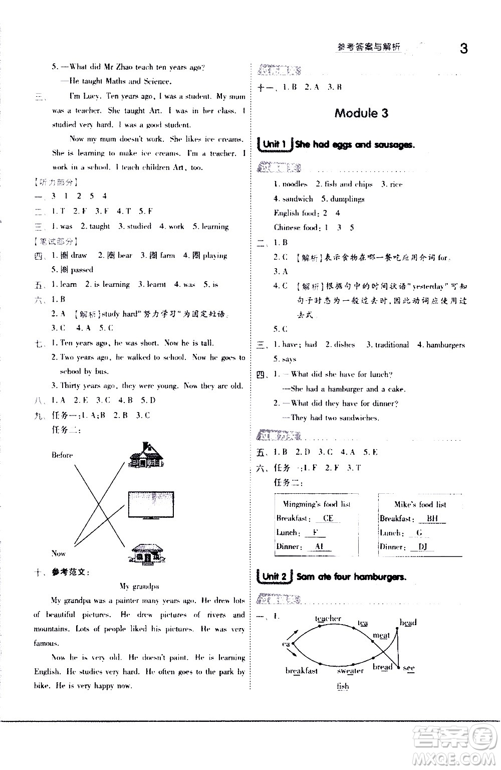 南京師范大學(xué)出版社2021春季一遍過小學(xué)英語五年級下冊WY外研版答案