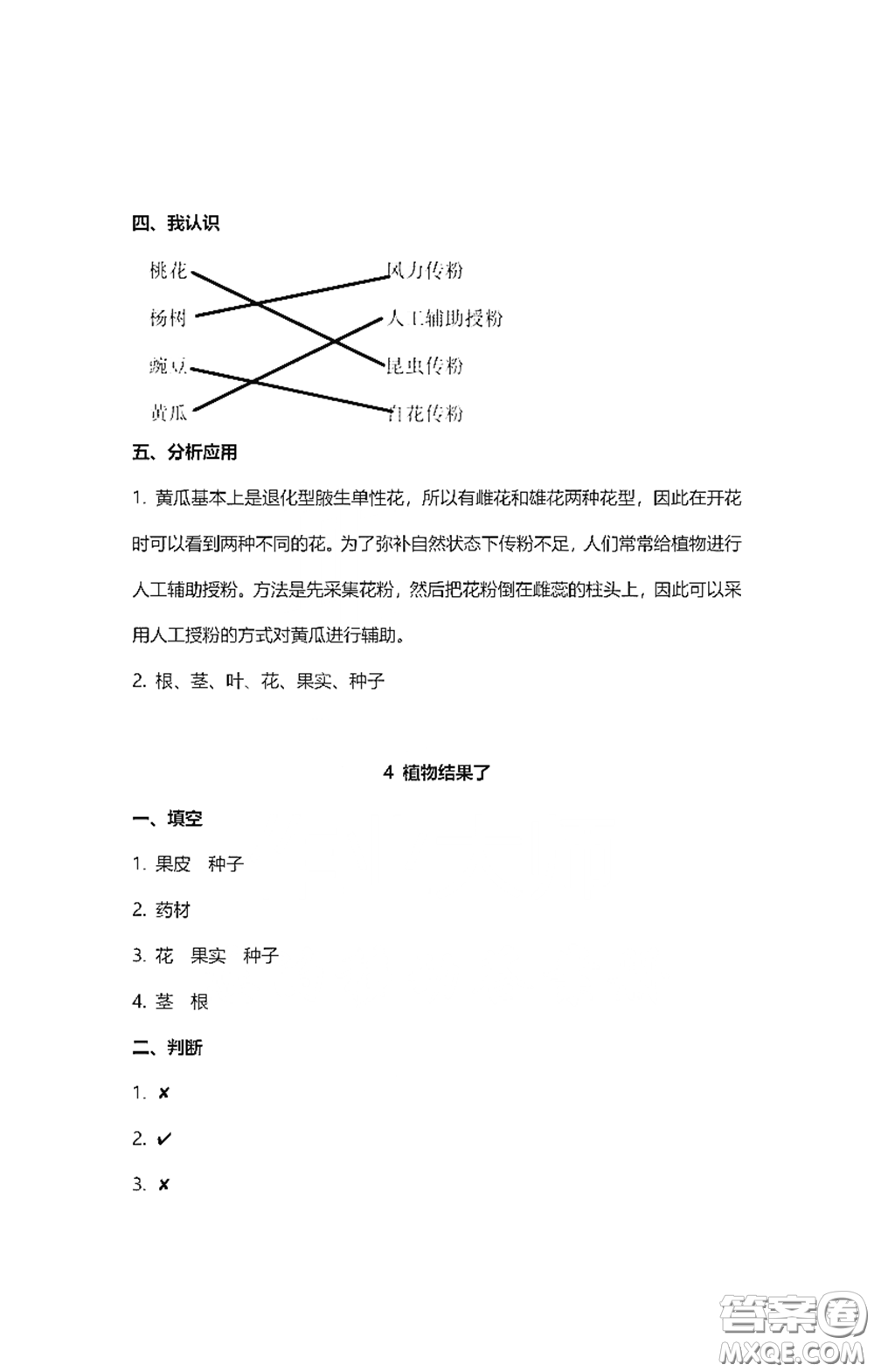 2021云南省標(biāo)準(zhǔn)教輔同步指導(dǎo)訓(xùn)練與檢測(cè)三年級(jí)科學(xué)下冊(cè)蘇教版答案